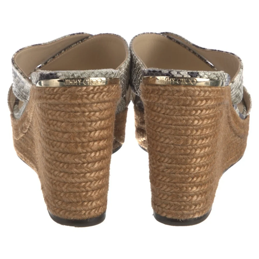 Jimmy Choo Snake Print Wedge Sandals - Picture 3 of 14